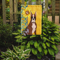 Summer Sunflowers Red Fawn Boxer Flag Garden Size
