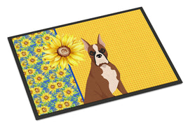 Summer Sunflowers Red Fawn Boxer Indoor or Outdoor Mat 18x27