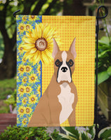 Summer Sunflowers Fawn Boxer Flag Garden Size
