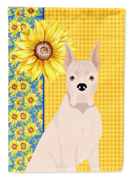 Summer Sunflowers White Boxer Flag Garden Size