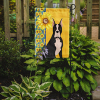 Summer Sunflowers Black Boxer Flag Garden Size