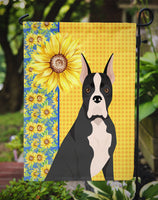 Summer Sunflowers Black Boxer Flag Garden Size
