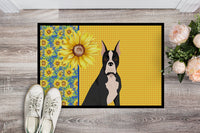 Summer Sunflowers Black Boxer Indoor or Outdoor Mat 24x36