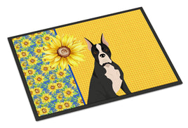 Summer Sunflowers Black Boxer Indoor or Outdoor Mat 24x36