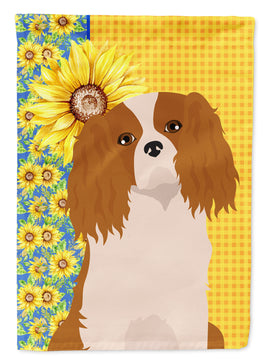 Summer Sunflowers Blenheim Cavalier Spaniel Flag Garden Size