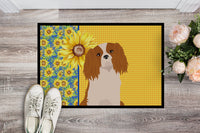 Summer Sunflowers Blenheim Cavalier Spaniel Indoor or Outdoor Mat 24x36