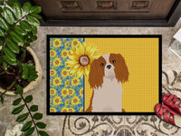 Summer Sunflowers Blenheim Cavalier Spaniel Indoor or Outdoor Mat 24x36