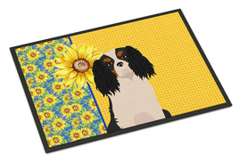 Summer Sunflowers Tricolor Cavalier Spaniel Indoor or Outdoor Mat 24x36