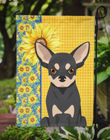 Summer Sunflowers Black and Cream Chihuahua Flag Garden Size