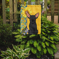 Summer Sunflowers Black Chihuahua Flag Garden Size