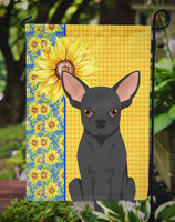 Summer Sunflowers Black Chihuahua Flag Garden Size
