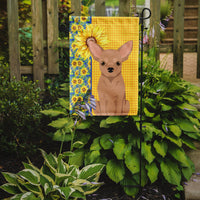 Summer Sunflowers Cream Chihuahua Flag Garden Size