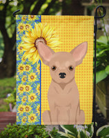Summer Sunflowers Cream Chihuahua Flag Garden Size