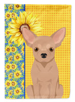 Summer Sunflowers Cream Chihuahua Flag Garden Size