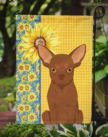 Summer Sunflowers Chocolate Chihuahua Flag Garden Size