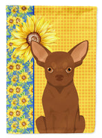 Summer Sunflowers Chocolate Chihuahua Flag Garden Size