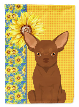 Summer Sunflowers Chocolate Chihuahua Flag Garden Size