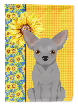 Summer Sunflowers Silver Chihuahua Flag Garden Size