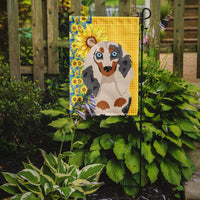 Summer Sunflowers Longhair Cream Dapple Dachshund Flag Garden Size