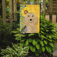 Summer Sunflowers Longhair Cream Dachshund Flag Garden Size