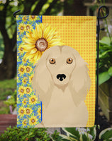 Summer Sunflowers Longhair Cream Dachshund Flag Garden Size