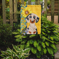 Summer Sunflowers Cream Dapple Dachshund Flag Garden Size