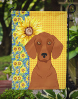 Summer Sunflowers Red Dachshund Flag Garden Size