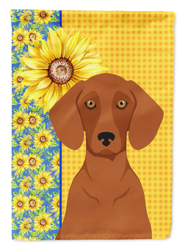 Summer Sunflowers Red Dachshund Flag Garden Size