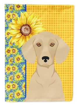 Summer Sunflowers Cream Dachshund Flag Garden Size