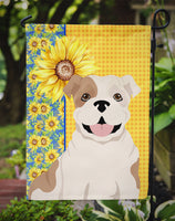 Summer Sunflowers Piebald English Bulldog Flag Garden Size