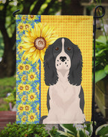 Summer Sunflowers Black English Springer Spaniel Flag Garden Size