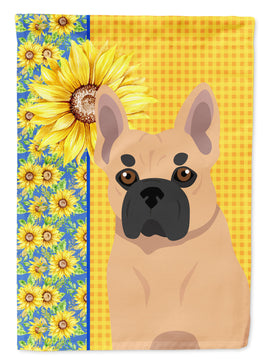 Summer Sunflowers Fawn French Bulldog Flag Garden Size