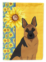 Summer Sunflowers Black and Tan German Shepherd Flag Garden Size