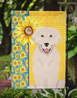Summer Sunflowers Cream Golden Retriever Flag Garden Size