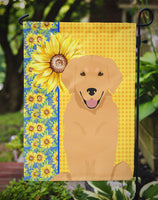 Summer Sunflowers Gold Golden Retriever Flag Garden Size