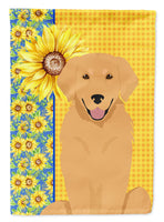 Summer Sunflowers Gold Golden Retriever Flag Garden Size