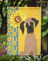 Summer Sunflowers Fawn Great Dane Flag Garden Size