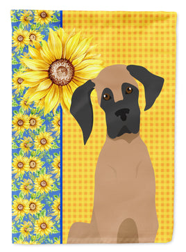 Summer Sunflowers Fawn Great Dane Flag Garden Size