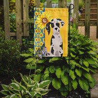 Summer Sunflowers Harlequin Great Dane Flag Garden Size