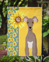 Summer Sunflowers Fawn Italian Greyhound Flag Garden Size