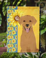 Summer Sunflowers Red Fox Labrador Retriever Flag Garden Size