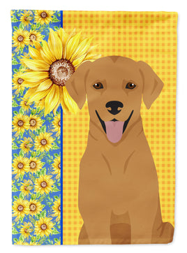 Summer Sunflowers Red Fox Labrador Retriever Flag Garden Size