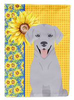 Summer Sunflowers Silver Labrador Retriever Flag Garden Size