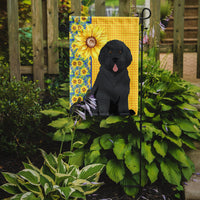 Summer Sunflowers Black Newfoundland Flag Garden Size