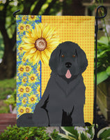 Summer Sunflowers Black Newfoundland Flag Garden Size