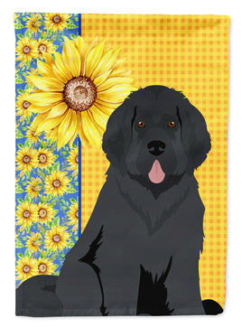Summer Sunflowers Black Newfoundland Flag Garden Size