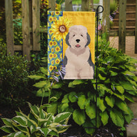 Summer Sunflowers Old English Sheepdog Flag Garden Size