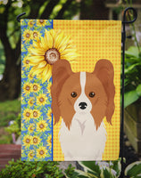 Summer Sunflowers Red and White Papillon Flag Garden Size