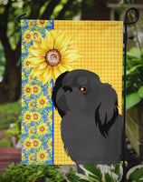 Summer Sunflowers Black Pekingese Flag Garden Size