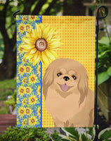 Summer Sunflowers Gold Pekingese Flag Garden Size